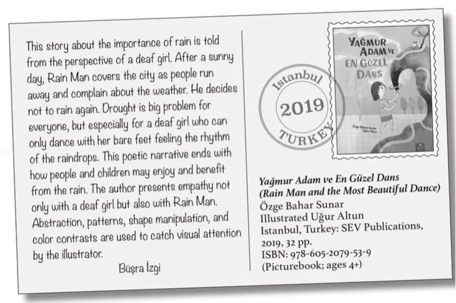 Uluslararası Çocuk Edebiyat Dergisi Bookbird'de yayımlanan kartpostal – 2019